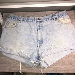 High rise jean shorts